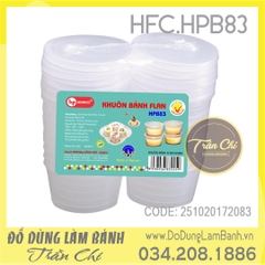 HPB83  - Hộp nhựa Bánh FLAN TRÒN HFC - Lốc 20c (21/3)