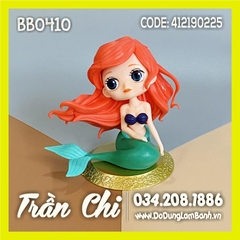 Phụ kiện trang trí nhựa - Nàng TIÊN CÁ NGỒI tóc đỏ có đế NẶNG (BB0410)