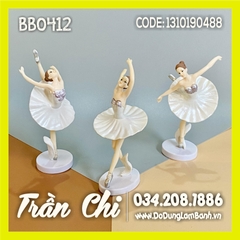 Phụ kiện trang trí nhựa - Bộ 3 Cô gái múa ba lê - Màu TRẮNG (BB0412)