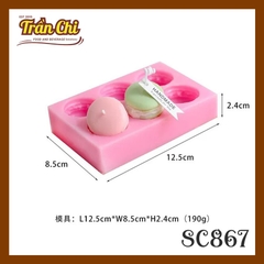 Khuôn silicone hình Bánh MACARON 6c LỚN (SC867)