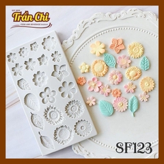 Khuôn silicone HOA, LÁ đủ loại 20c chữ nhật (SF123)