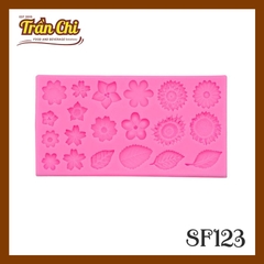 Khuôn silicone HOA, LÁ đủ loại 20c chữ nhật (SF123)