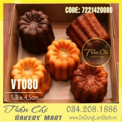 Khuôn silicone vỉ Hoa CÚC CAO CANNELE 8c TRUNG (VT080)