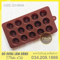 Khuôn silicone vỉ hoa Hồng 3 cánh lõm đứng 15c (VN0724)