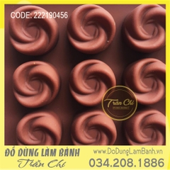 Khuôn silicone vỉ hoa Hồng 3 cánh lõm đứng 15c (VN0724)