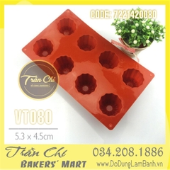 Khuôn silicone vỉ Hoa CÚC CAO CANNELE 8c TRUNG (VT080)