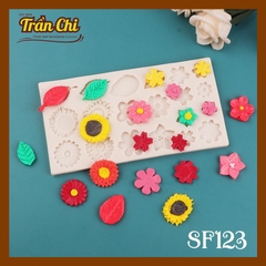 Khuôn silicone HOA, LÁ đủ loại 20c chữ nhật (SF123)
