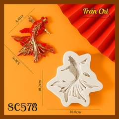 Khuôn silicone CÁ 3 đuôi xòe MẮT NHỎ (SC578)