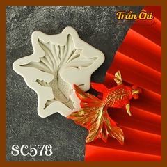 Khuôn silicone CÁ 3 đuôi xòe MẮT NHỎ (SC578)