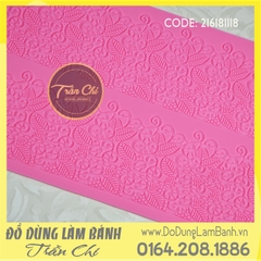 Khuôn silicone Lace REN TẤM CT400 - Dãy lá, nét móc cong (40 x 20cm)