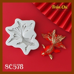 Khuôn silicone CÁ 3 đuôi xòe MẮT NHỎ (SC578)