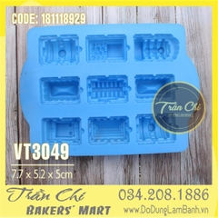 Khuôn silicone vỉ XE LỬA ĐỨNG 9c (VT3049)