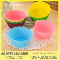 Set 10 khuôn silicone cupcake TRÒN 7cm