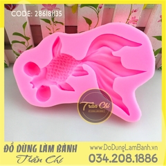 SC370 - Khuôn silicone CÁ 3 đuôi xòe mắt LỚN TRÒN (2/4)