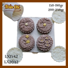 Khuôn ấn trung thu lò xo 150-190gr 04 mặt LONG PHỤNG, Hoa (LX1542)