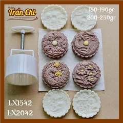 Khuôn ấn trung thu lò xo 200-250gr 04 mặt LONG PHỤNG, Hoa (LX2042)