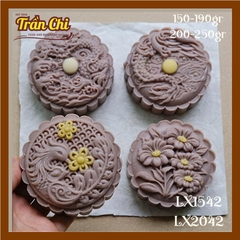 Khuôn ấn trung thu lò xo 150-190gr 04 mặt LONG PHỤNG, Hoa (LX1542)