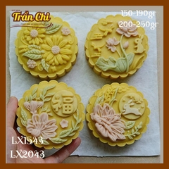 Khuôn ấn trung thu lò xo 150-190gr 04 mặt THỎ HOA, Cúc, chữ Hoa (LX1543)