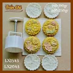 Khuôn ấn trung thu lò xo 150-190gr 04 mặt THỎ HOA, Cúc, chữ Hoa (LX1543)
