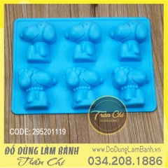 Khuôn silicone vỉ Chó SNOOPY 6c