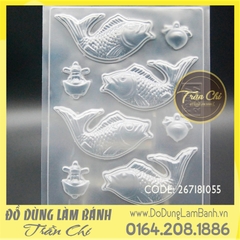 Khuôn nhựa cá, thần tài thỏi vàng và đào