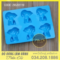 Khuôn silicone vỉ Chó SNOOPY 6c