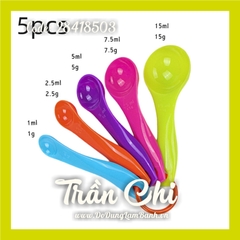 BT5078 - Bộ muỗng đong đo lường 5c NHỎ ĐỦ MÀU (KHOEN TRÒN) (5/5)