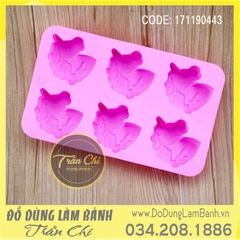 Khuôn silicone vỉ Ngựa Unicorn 6c