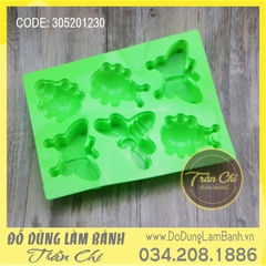 Khuôn silicone vỉ Bướm, CHUỒN CHUỒN, Bọ 6c (Chữ nhật)