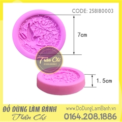 Khuôn silicone Hình chim hoa - Tròn