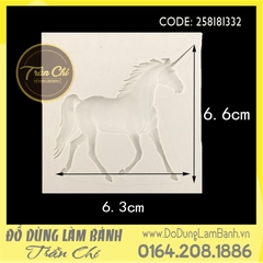 Khuôn silicone Ngựa Unicorn nhí - Xám