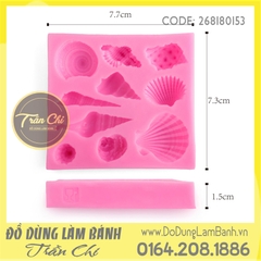 SA0408 - Khuôn silicone Sò ốc biển VUÔNG (2/10)