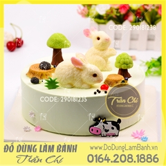 Khuôn silicone Thỏ ngọc đứng (2 mảnh)