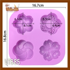 VT885 - Khuôn silicone vỉ Hoa Mai, Đào SAKURA 4c NEW (27/11)