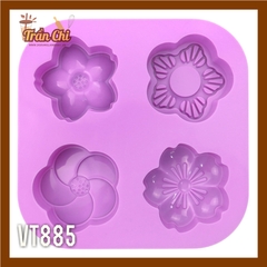 VT885 - Khuôn silicone vỉ Hoa Mai, Đào SAKURA 4c NEW (27/11)