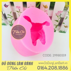 Khuôn silicone Chó Shar Pei nằm nhỏ - White