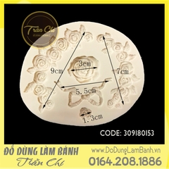 Khuôn silicone Vòng hoa lá nơ - Xám