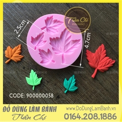 Khuôn silicone LÁ PHONG 4 size VỈ TRÒN (L0009)