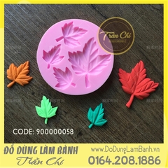 Khuôn silicone LÁ PHONG 4 size VỈ TRÒN (L0009)