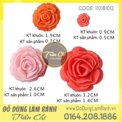 Khuôn silicone Hồng cánh mỏng 4 size nhỏ