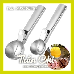 Muỗng múc KEM, trái cây INOX TRÒN - 18x4.5cm