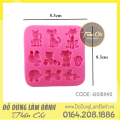 Khuôn silicone Thú nhỏ 10c vuông