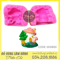 Khuôn silicone Ngôi nhà nấm và cây (2 mảnh)