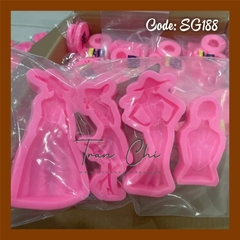 SG188 - Set 4 khuôn silicone CÔ GÁI 4 kiểu (10/2)