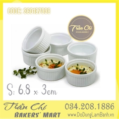 Khuôn RAMEKIN sứ trắng - Size NHỎ (6.8x3cm)