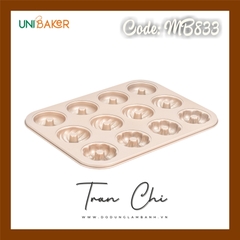 MB833 - Khuôn nướng DONUT Tròn, Xoắn, Hoa UNIBAKER - GOLD (6/12)