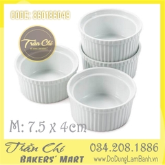 Khuôn RAMEKIN sứ trắng - Size TRUNG (7.5x4cm)