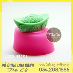 Khuôn silicone Thỏi vàng in hoa văn 3D