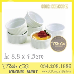 Khuôn RAMEKIN sứ trắng - Size LỚN (8.8x4.5cm)