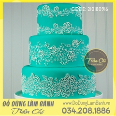 Khuôn silicone Fondant lace tấm dây hoa hồng 4c